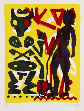 Lithographie Penck - Ohne Titel