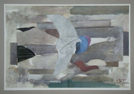 Lithographie Braque (After) - Oiseau