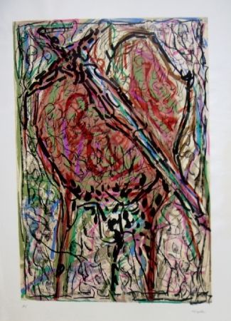 Lithographie Riopelle - Oiseau