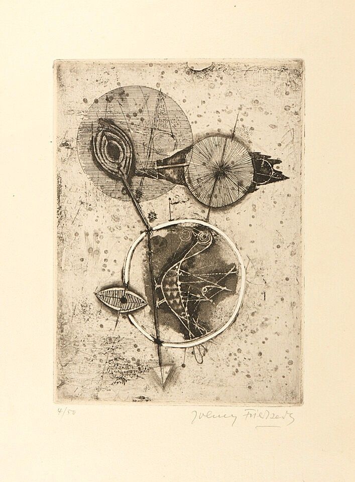 Eau-Forte Friedlaender - Oiseau au cercle