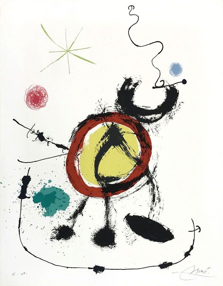 Lithographie Miró - Oiseau migrateur (Migratory Birds)