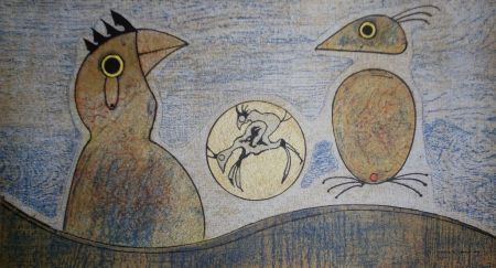 Lithographie Ernst - Oiseaux