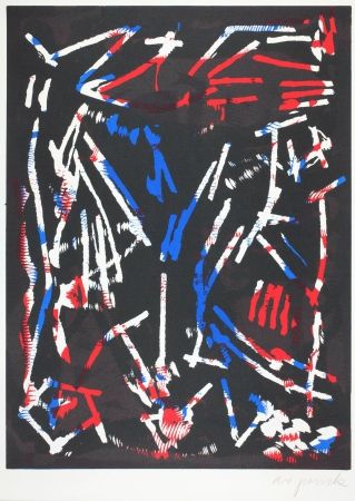 Gravure Sur Bois Penck - Olympia