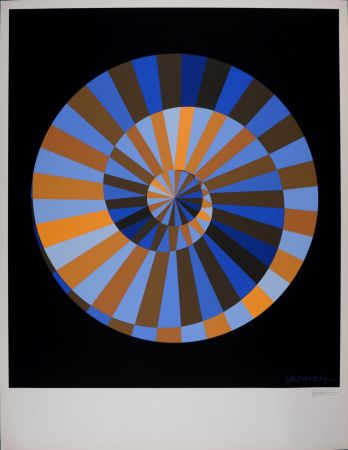 Sérigraphie Vasarely - Olympia, 1971 - Large silkscreen!