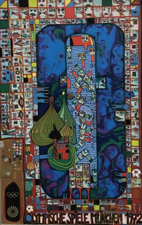 Sérigraphie Hundertwasser - Olympische Spiele München