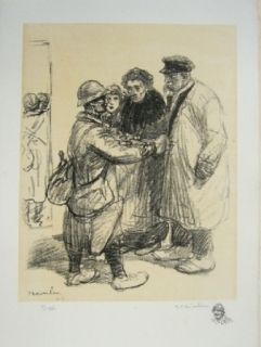 Lithographie Steinlen - On ne s'en fout pas.