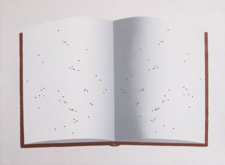 Lithographie Ruscha - Open Book With Worm Holes