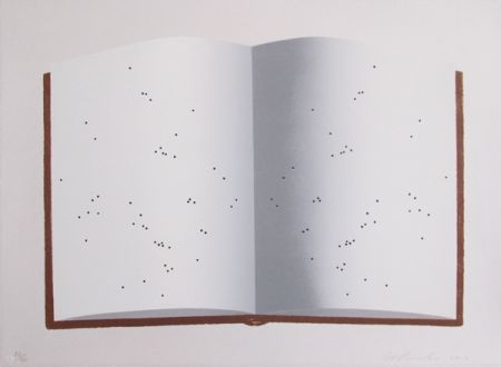 Lithographie Ruscha - Open Book With Wormholes