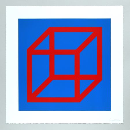 Linogravure Lewitt - Open Cube in Color on Color Plate 02
