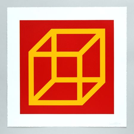 Linogravure Lewitt - Open Cube in Color on Color Plate 10