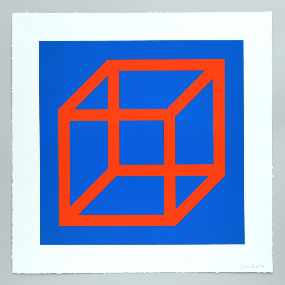 Linogravure Lewitt - Open Cube in Color on Color Plate 20