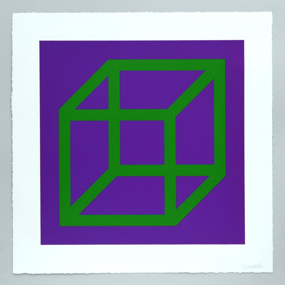 Linogravure Lewitt - Open Cube in Color on Color Plate 21