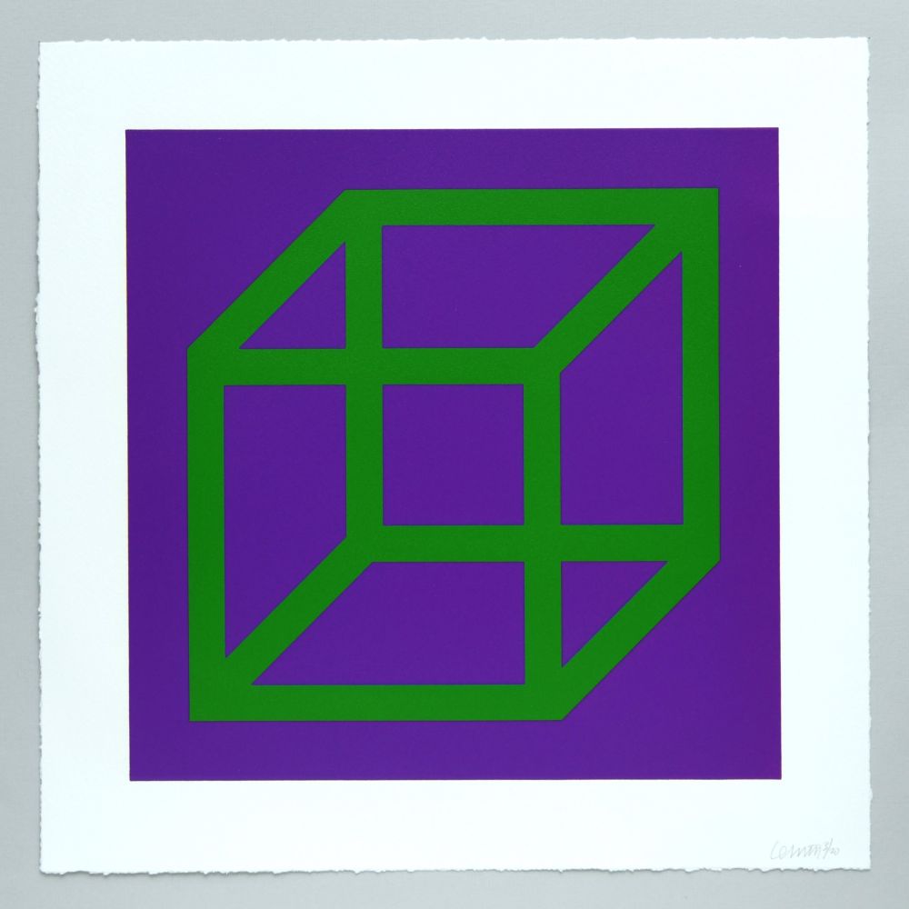 Linogravure Lewitt - Open Cube in Color on Color Plate 21