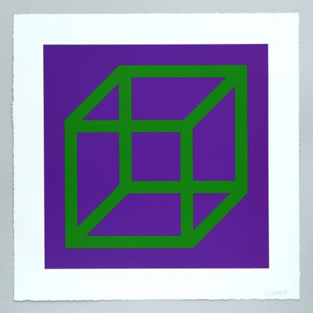 Linogravure Lewitt - Open Cube in Color on Color Plate 21
