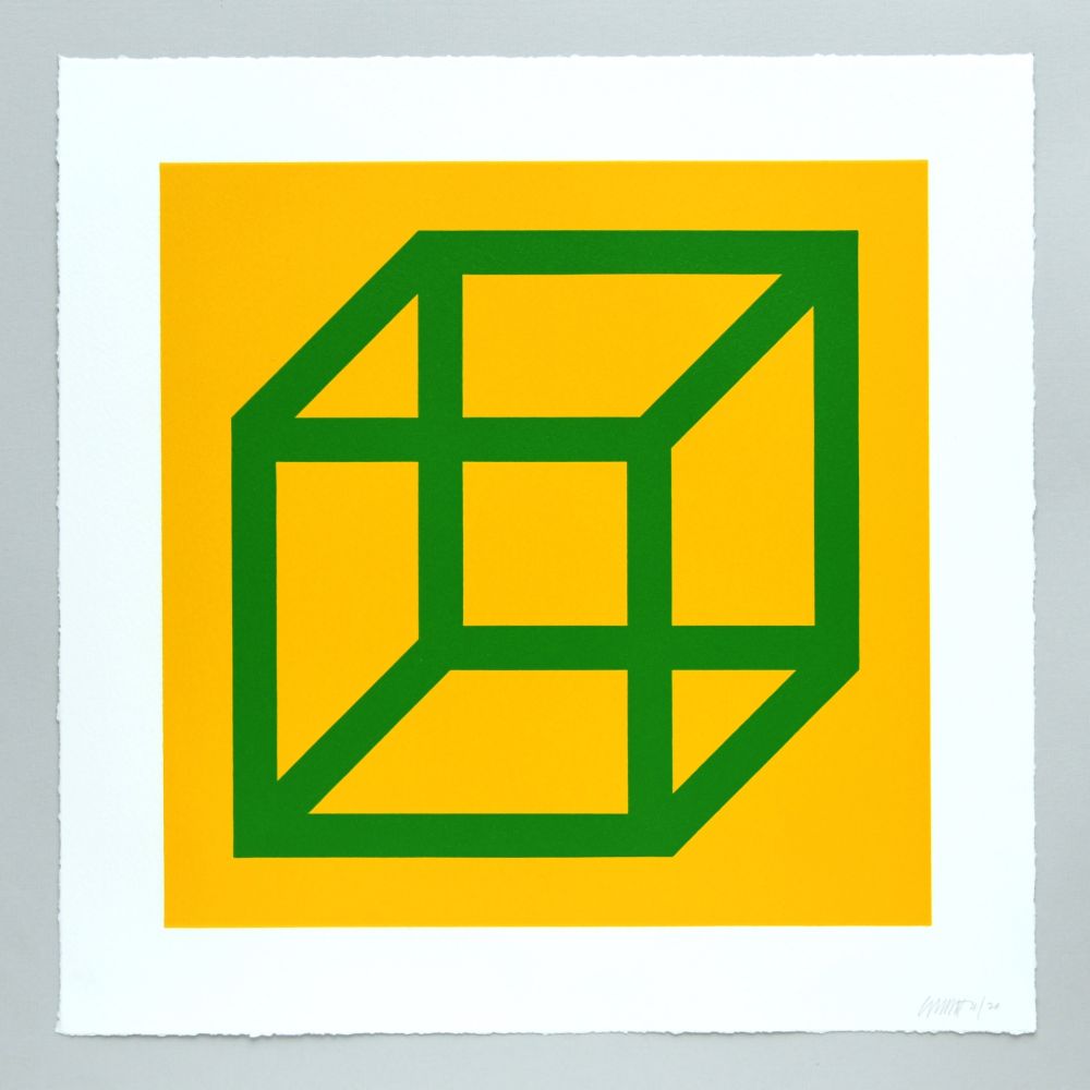 Linogravure Lewitt - Open Cube in Color on Color Plate 23