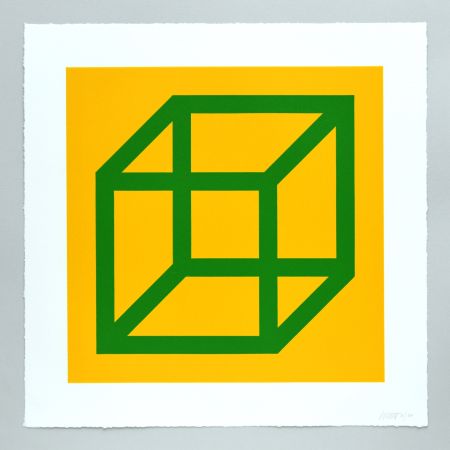 Linogravure Lewitt - Open Cube in Color on Color Plate 23
