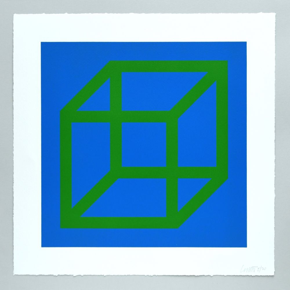 Linogravure Lewitt - Open Cube in Color on Color Plate 24