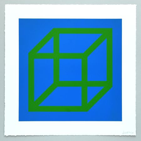 Linogravure Lewitt - Open Cube in Color on Color Plate 24