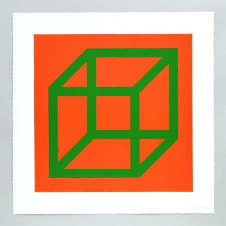 Linogravure Lewitt - Open Cube in Color on Color Plate 25
