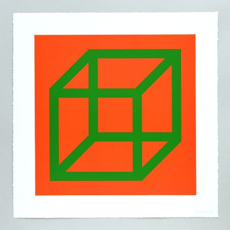 Linogravure Lewitt - Open Cube in Color on Color Plate 25