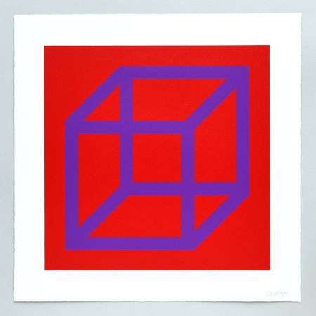 Linogravure Lewitt - Open Cube in Color on Color Plate 26