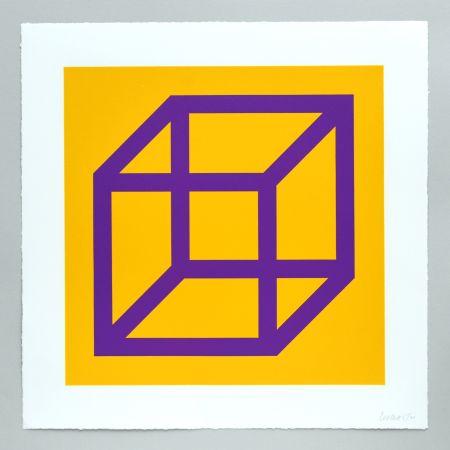 Linogravure Lewitt - Open Cube in Color on Color Plate 27