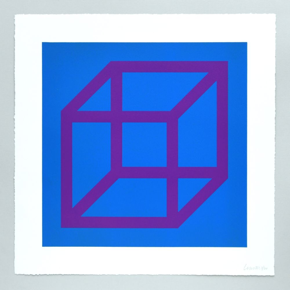 Linogravure Lewitt - Open Cube in Color on Color Plate 28
