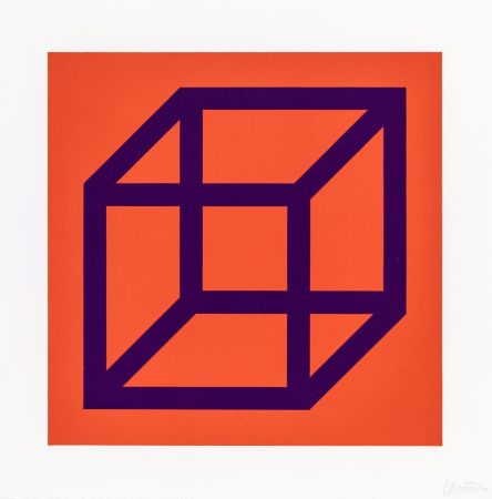 Linogravure Lewitt - Open Cube in Color on Color Plate 29