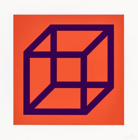 Linogravure Lewitt - Open Cube in Color on Color Plate 29