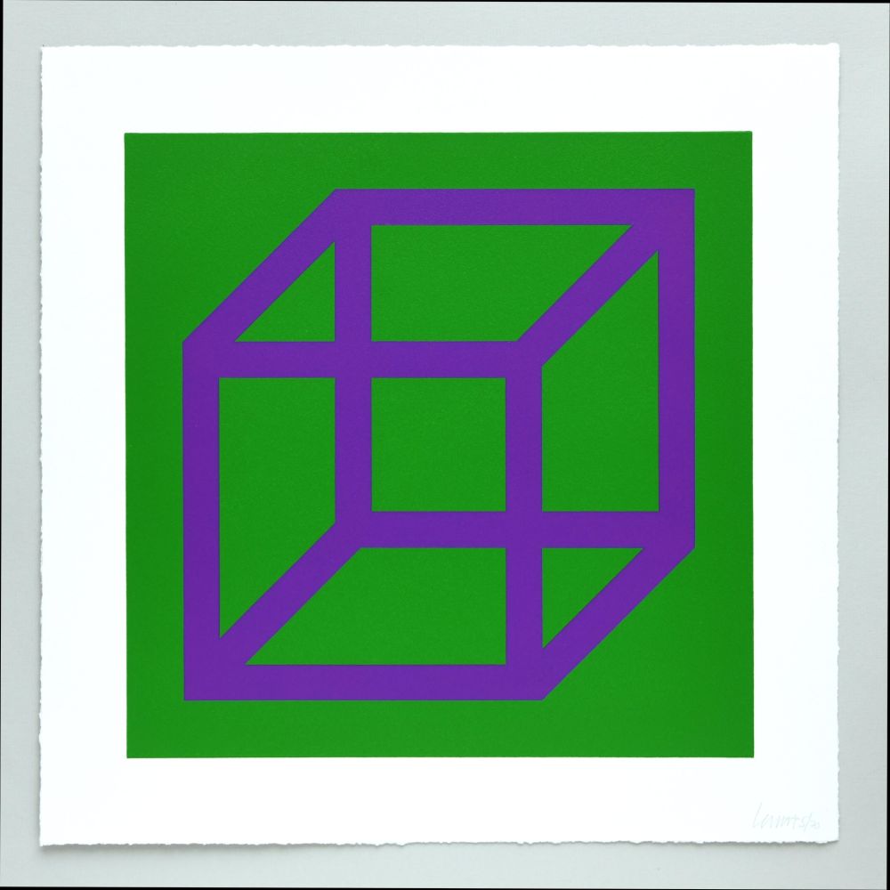 Linogravure Lewitt - Open Cube in Color on Color Plate 30