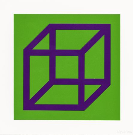 Linogravure Lewitt - Open Cube in Color on Color Plate 30