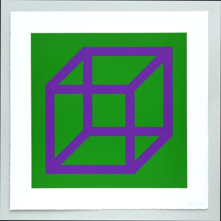 Linogravure Lewitt - Open Cube in Color on Color Plate 30