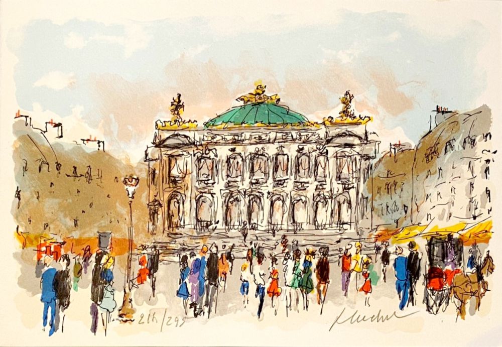 Lithographie Huchet - Opéra de Paris - Palais Garnier