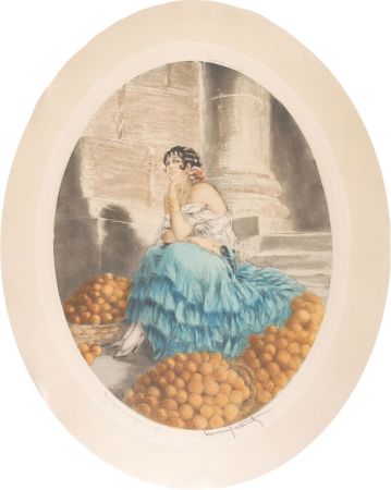 Eau-Forte Icart - Orange seller - Marchande d'oranges