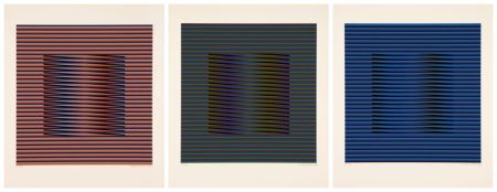 Sérigraphie Cruz-Diez - ORANGE, VERTE y BLEU