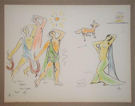 Lithographie Cocteau - Orpheus and Eurydice