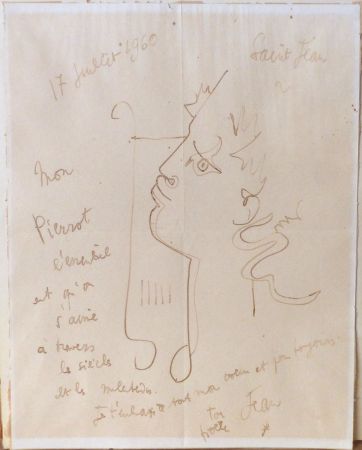 Aucune Technique Cocteau - Orphée à la lyre. Dessin signé