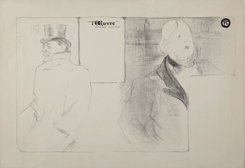 Lithographie Toulouse-Lautrec - Oscar Wilde et Romain Coolus, Programme pour Raphaël et Salomé, 1896 – Rare!