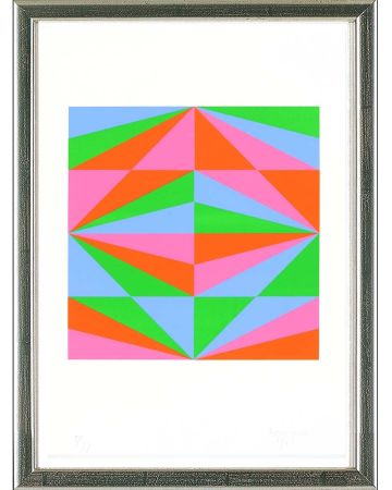 Sérigraphie Bill - O.T. (azurblau, grün, rosa, orange), 1965