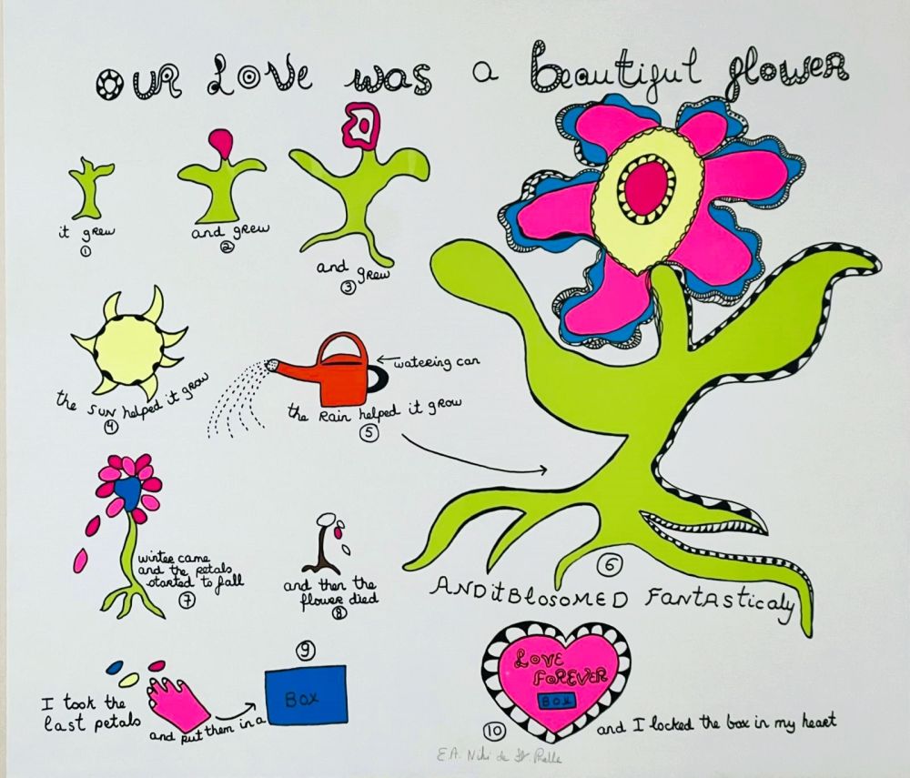 Sérigraphie De Saint Phalle - Our Love was a beautiful flower 