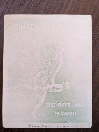 Aucune Technique Roche - Ouvres tes ailes o souhait de nouvel an MCMVII (new year's greeting card for 1907)