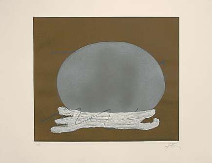 Gravure Tàpies - Oval i blanc