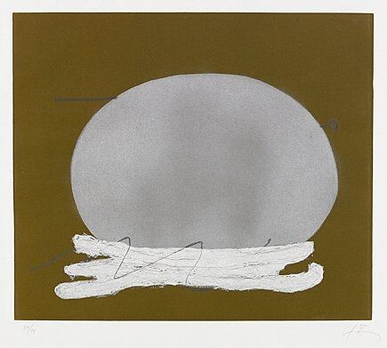 Gravure Tàpies - Oval i blanc	