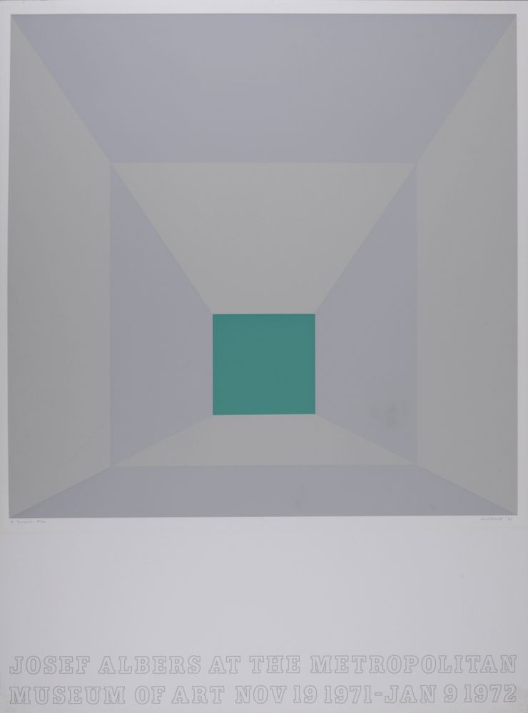 Sérigraphie Albers - P-Green (Josef Albers au Metropolitan Museum of Art), 1971 - Hand-signed