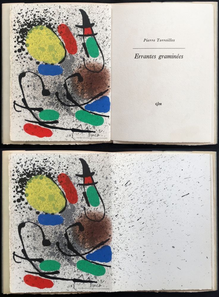Livre Illustré Miró - P. Torreilles : ERRANTES GRAMINÉES. Lithographie originale signée (1971).