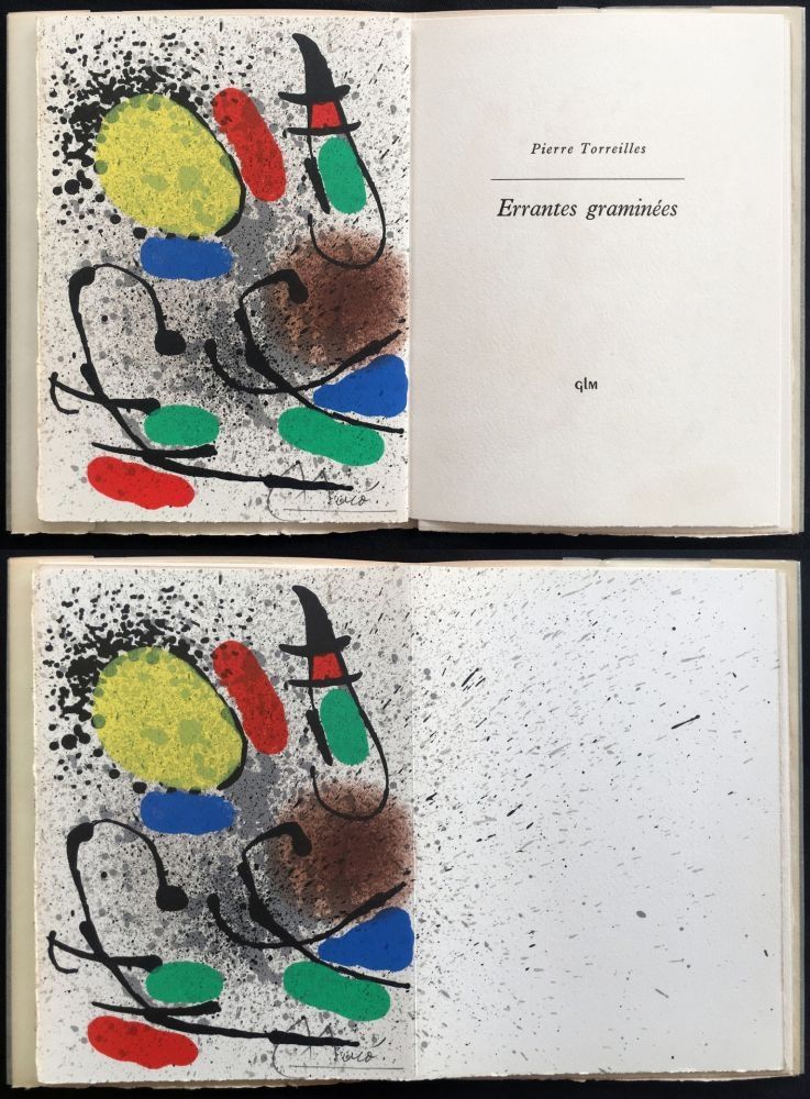 Livre Illustré Miró - P. Torreilles : ERRANTES GRAMINÉES. Lithographie originale signée (1971)