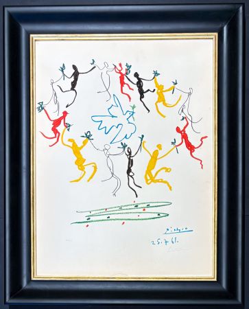 Lithographie Picasso - Pablo Picasso (1881 - 1973) - La ronde de la jeunesse - Color lithograph on cardboard - 1961