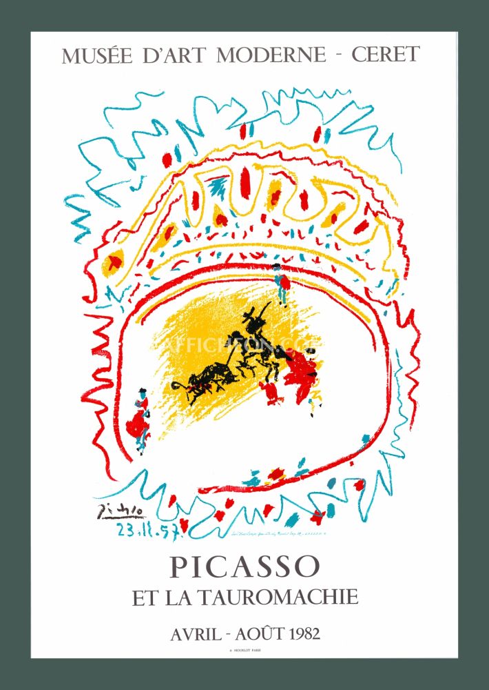 Lithographie Picasso - Pablo Picasso: 'Et la Tauromachie' 1982 Offset-lithograph