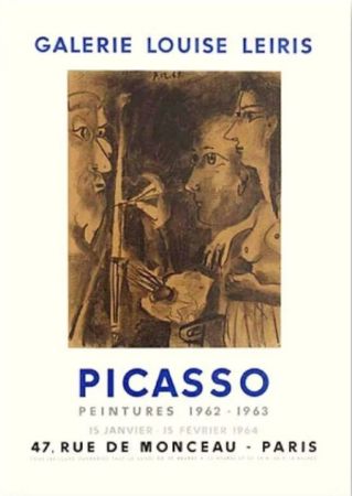Lithographie Picasso - Pablo Picasso, Galerie Louise Leiris Exhibition Poster, 1962/1963, Lithograph on Vellum Paper