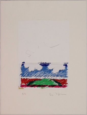 Lithographie Schifano - Paesaggio